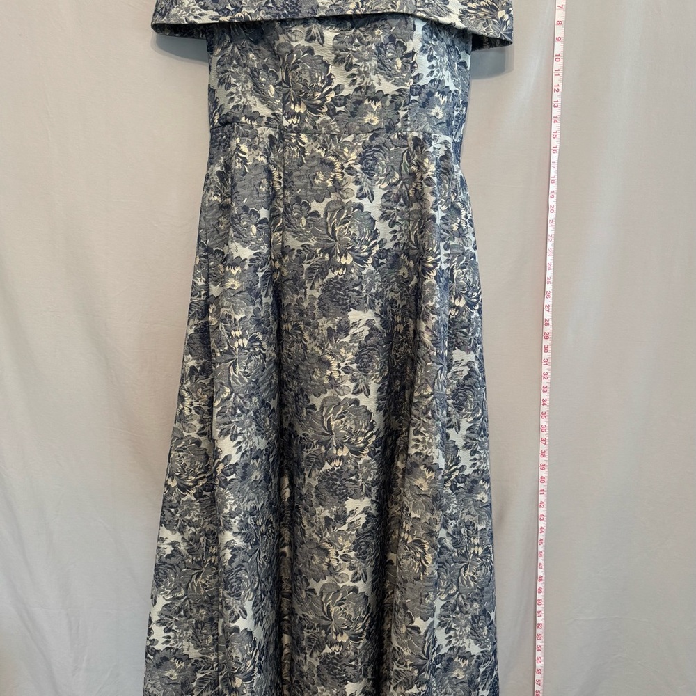Alex Evenings Black and Gray Floral Maxi Dress Mother of the Bride Dress